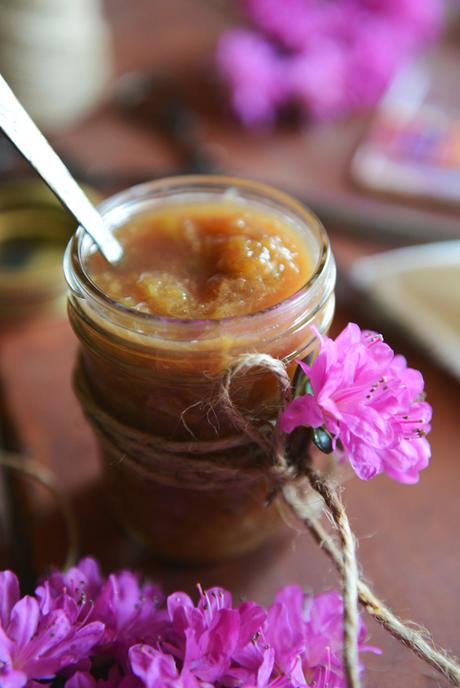 Whole Wheat Rhubarb Upside Down Cake and Rhubarb Compote // www.WithTheGrains.com