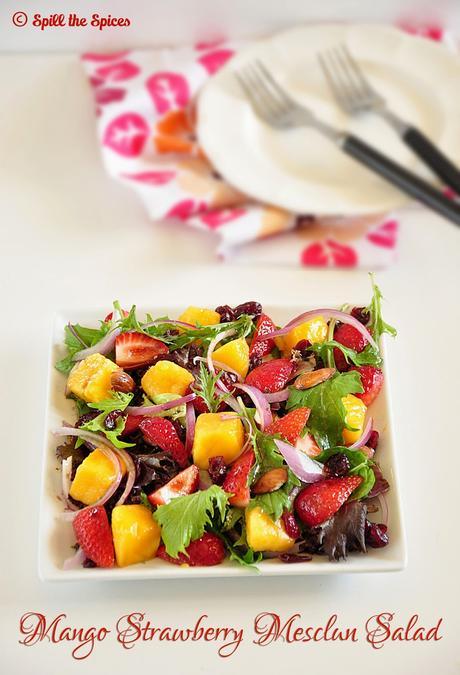 Mango Strawberry Mesclun Salad Mango Strawberry Mesclun Salad