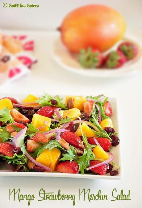 Mango Strawberry Mesclun Salad Mango Strawberry Mesclun Salad