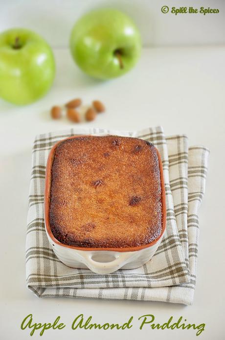 Baked Apple Almond Pudding