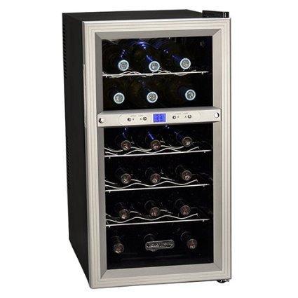 Koldfront 18 Bottle Dual Zone Thermoelectric Wine Cooler - Silver/Black