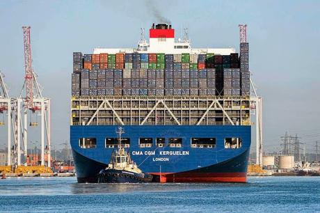 the 17722 TEU vessel CMA CGM Kerguelen ~ on its maiden voyage