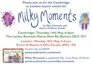 launch invitation to Milky Moments publishing event