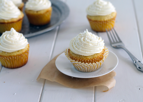Coconut Cupcakes with White Chocolate Cream Cheese Frosting