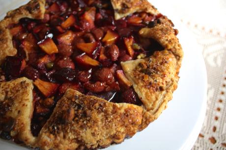 Pistachio Crusted Stone Fruit Tart