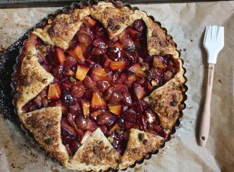 Pistachio Crusted Stone Fruit Tart