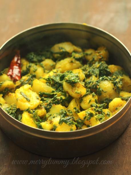 Aloo Palak (Potatoes Spinach Side) Restaurant Style: Dry Version