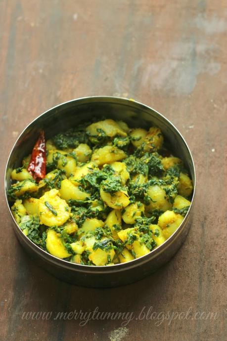 Aloo Palak (Potatoes Spinach Side) Restaurant Style: Dry Version