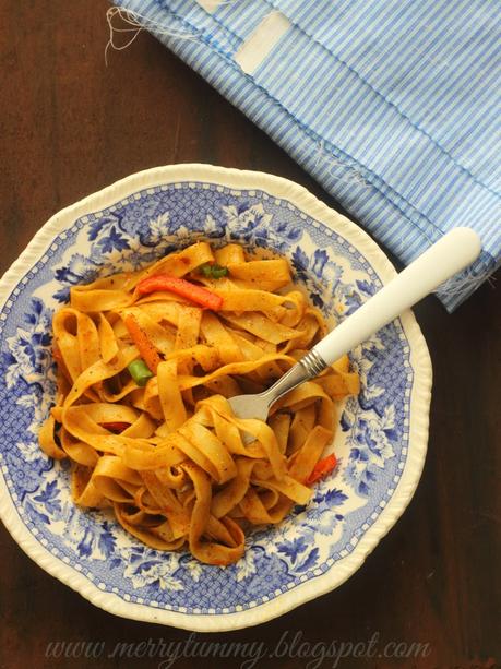Tagliatelle Pasta With Basic Spices: Simplest Italian Pasta Recipe: No Sauce Needed