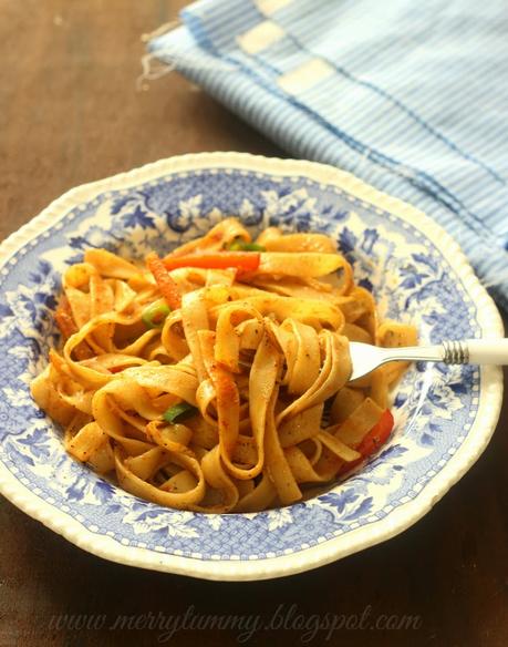 Tagliatelle Pasta With Basic Spices: Simplest Italian Pasta Recipe: No Sauce Needed
