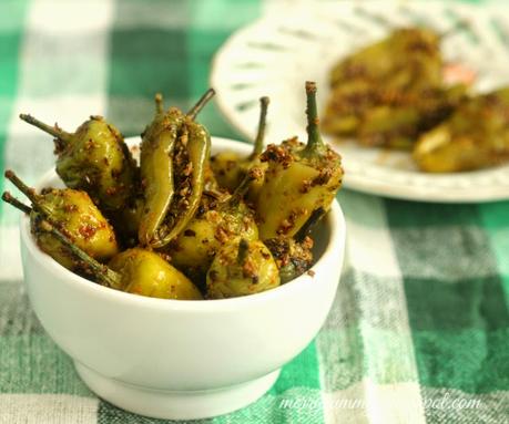 Rai Ki Mirch :Stuffed Green Chilli Pickle: Instant Hari Mirch Ka Achar: Indian Pickle