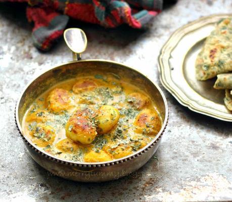 Punjabi Dum Aloo: Baby Potatoes In Rich Tomato Gravy