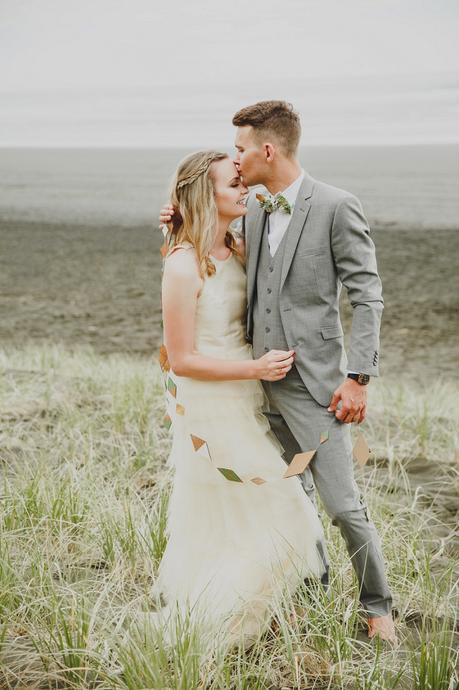 A Seaside Picnic Love Story . Modern Wedding Inspiration For The Unique Couple