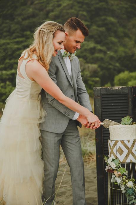 A Seaside Picnic Love Story . Modern Wedding Inspiration For The Unique Couple