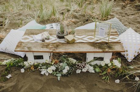 A Seaside Picnic Love Story . Modern Wedding Inspiration For The Unique Couple