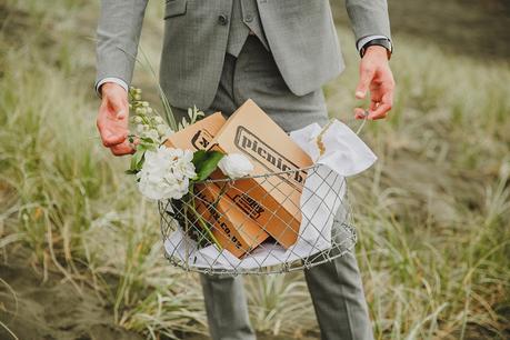 A Seaside Picnic Love Story . Modern Wedding Inspiration For The Unique Couple