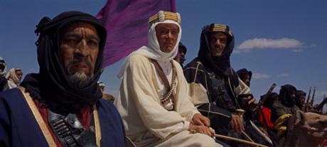 Auda Abu-Tayi (Anthony Quinn), Lawrence (Peter O'Toole) & Ali (Omar Sharif) in Lawrence of Arabia 