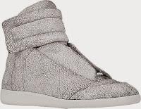 Beauty In Those Cracks:  Maison Martin Margiela Cracked Leather Ankle-Strapped Sneakers