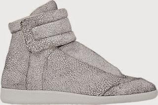 Beauty In Those Cracks:  Maison Martin Margiela Cracked Leather Ankle-Strapped Sneakers