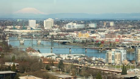 view of Portland from the Tram