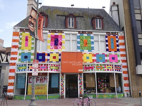 Yarn Bombing Los Angeles covered the Craft and Folk Art Museum in Los Angeles with 7,500 hand crocheted granny squares