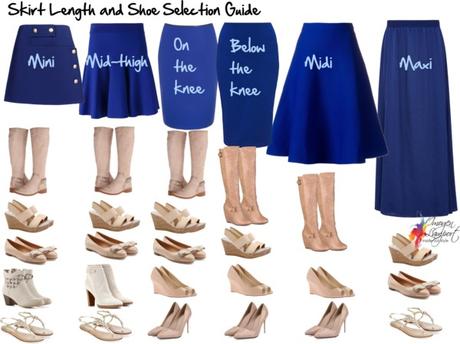 skirt length and shoe selection guide