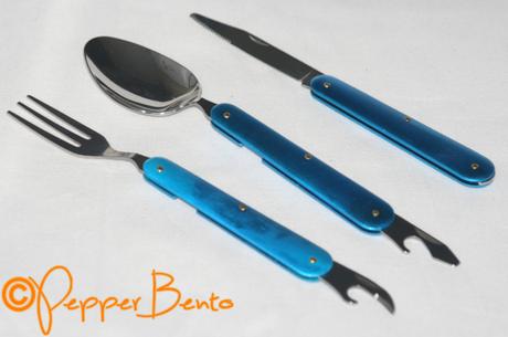Yellowstone 3 piece foldable camping cutlery set o
