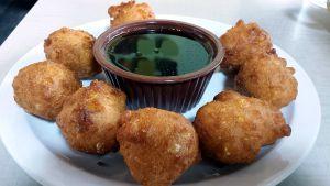 Corn Fritters and Syrup
