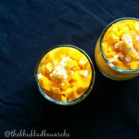 Mango Custard with Cashew Praline