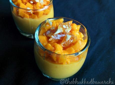 Mango Custard with Cashew Praline