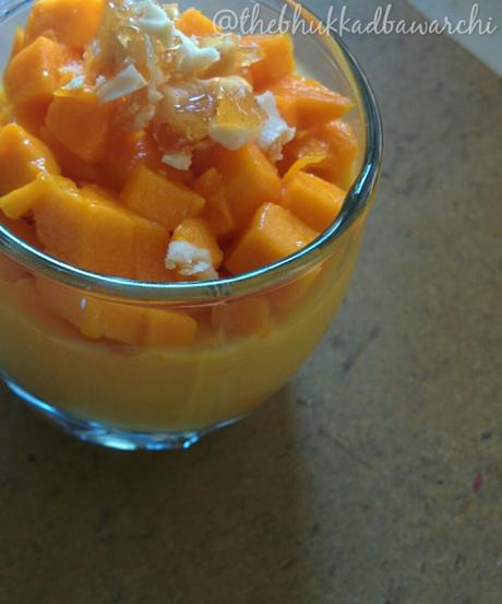 Mango Custard with Cashew Praline
