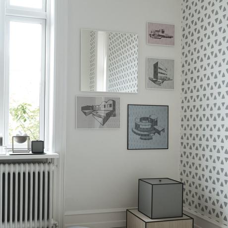 Minimalist frames featuring architectural prints