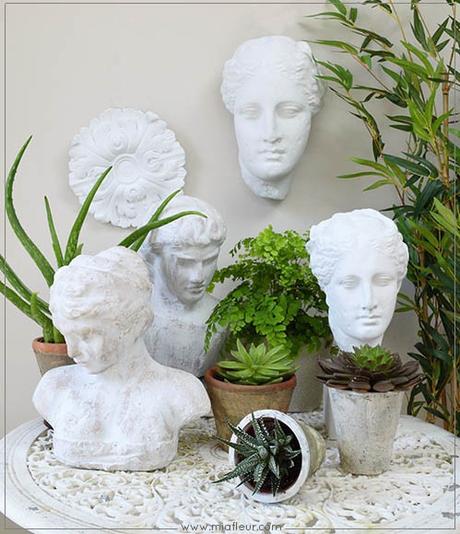 Ancient Greece is becoming a big trend in interiors right now, from from marble table tops to plaster busts of gods- MiaFleur