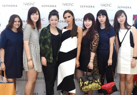 With Victoria Beckham at VVB x Nails Inc launch