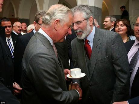 Prince Charles visiting and shaking hands with Sinn Fein Gerry Adams ~ making news !!!