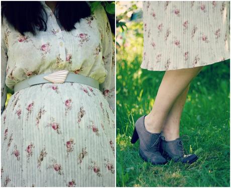 Vintage floral dress, Thrift Haul #4, and an Etsy shop update | www.eccentricowl.com