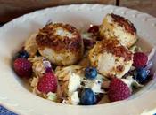 Red, White, Blue: Garlic Cheddar Crusted Scallops with Berry Slaw