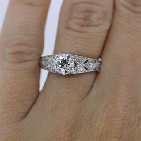 Vintage style diamond engagement ring
