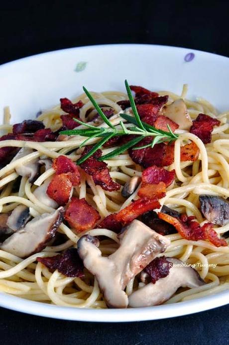 Mushroom and Bacon Pasta