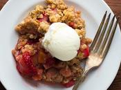 Strawberry Rhubarb Crisp with Oatmeal Cookie Streusel