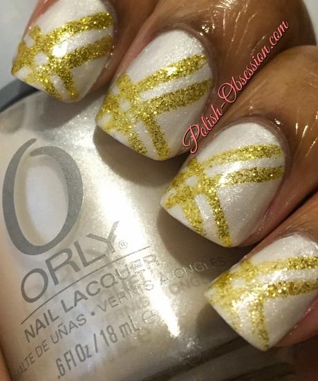 Cream and Gold Nails