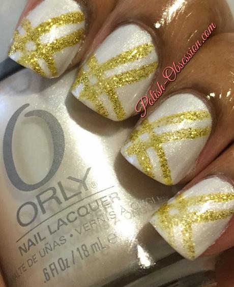 Cream and Gold Nails