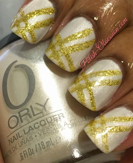 Cream and Gold Nails