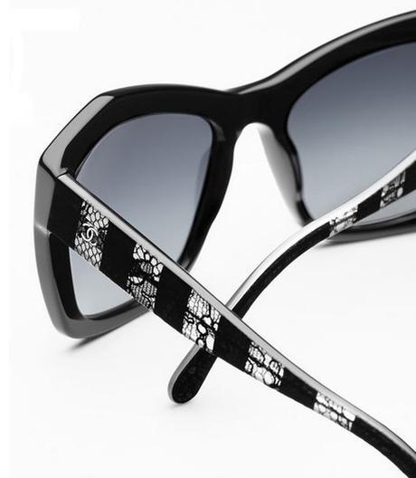 Butterfly acetate sunglasses with lace inlaid temples