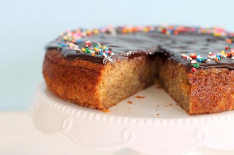 Browned Butter Banana Cake with Chocolate Ganache