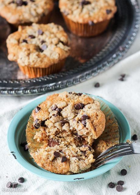 These Coffee Chocolate Chip Streusel Muffins are made with fresh Dunkin' Donuts coffee, filled with chocolate chips, and topped with a delicious streusel crumb topping!