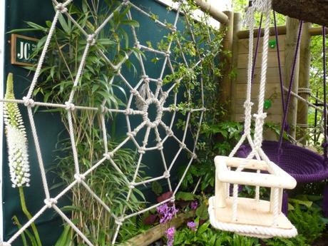 rope and swing made into a spiders web