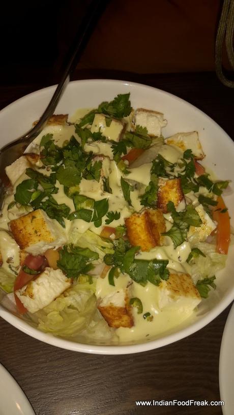 Paneer pesto salad