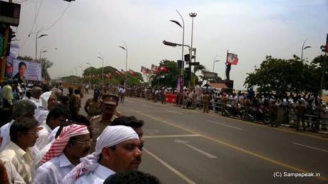 crowds throng Marina to have a glimpse of CM Ms J Jayalalithaa