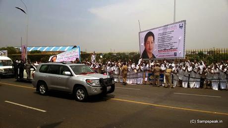 crowds throng Marina to have a glimpse of CM Ms J Jayalalithaa